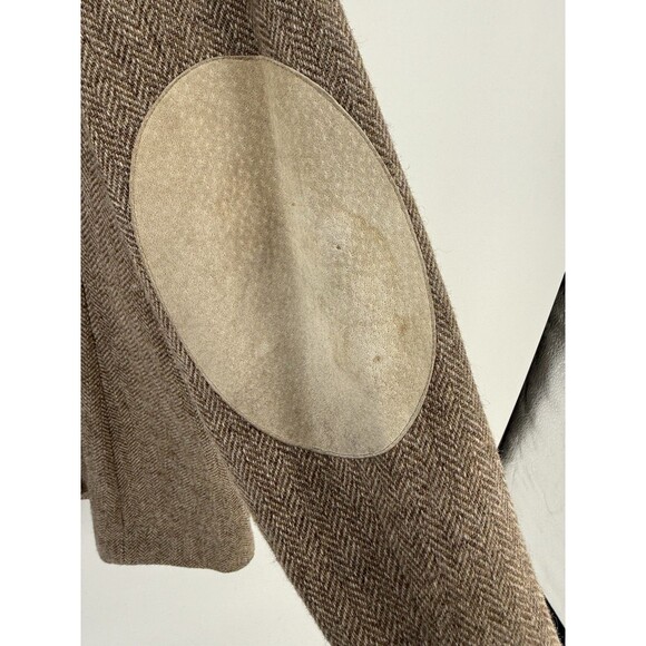 VTG Ralph Lauren LRL Brown tweed wool blazer Suede leather elbow pads size 8 Rea - Picture 3 of 13